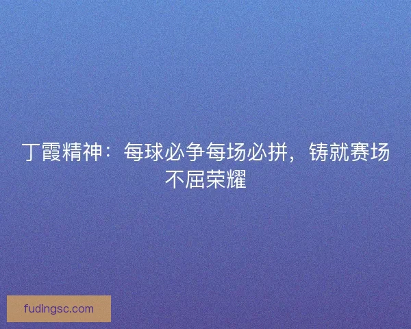 丁霞精神：每球必争每场必拼，铸就赛场不屈荣耀