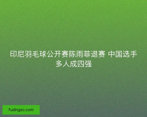 印尼羽毛球公开赛陈雨菲退赛 中国选手多人成四强