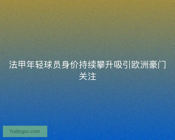 法甲年轻球员身价持续攀升吸引欧洲豪门关注